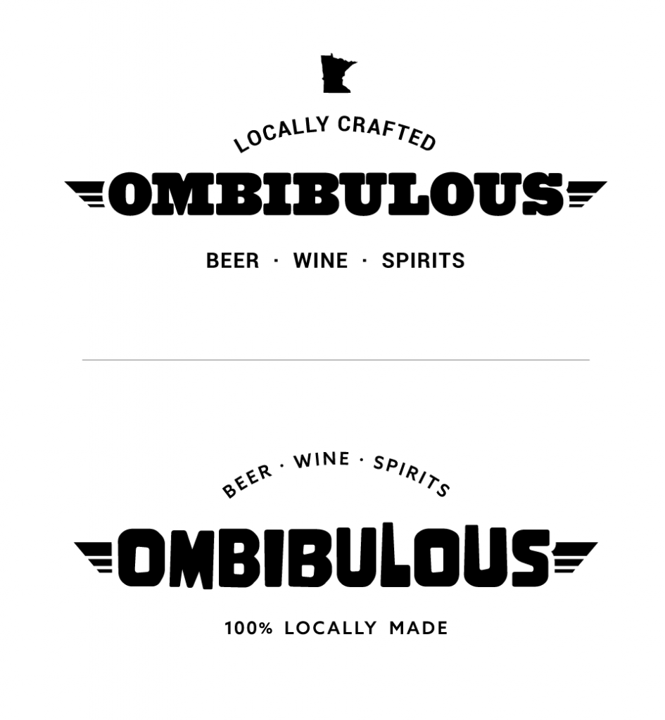 Two layout options for Ombibulous logo