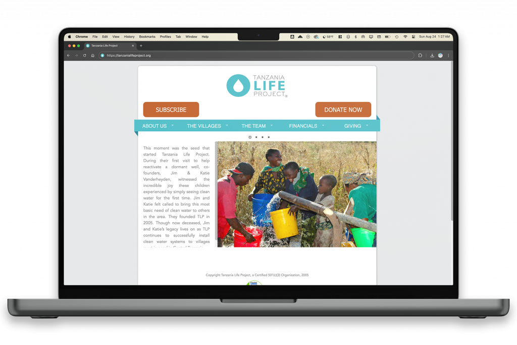 Before - Homepage prior to updates